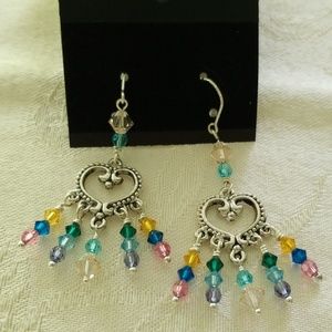 "ALL" Crystal Heart Dangle Earrings!